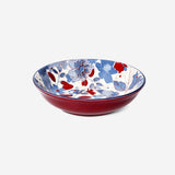 Floral ceramic low bowl by Flying Tiger Copenhagen, 14 cm, with autumn flower pattern, ideal for kitchen serving or decor.