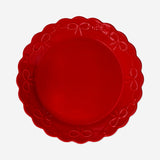 Red plate with embossed bow - 24 cm Kitchen Flying Tiger Copenhagen 