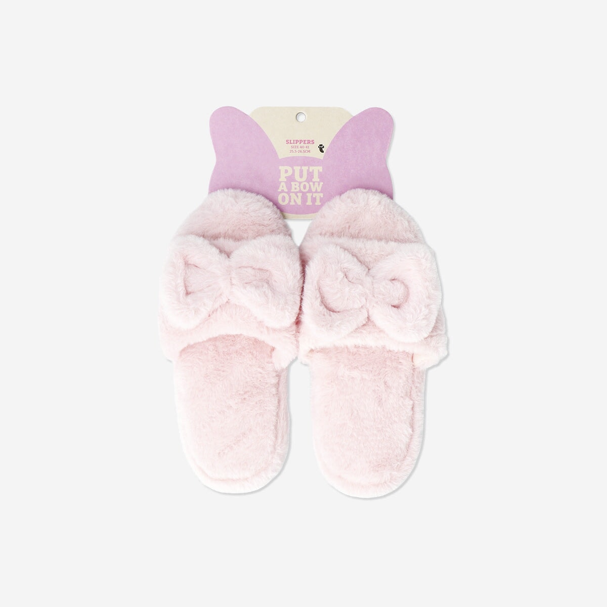 Slippers with flufffy bow - Size 40/41 textile Flying Tiger Copenhagen 