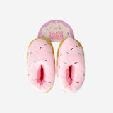 Textile slippers with colorful sprinkles design from Flying Tiger Copenhagen, size 38/39, shown on white background.