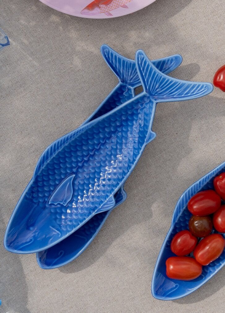 Blue fish serving plate - 26 cm Kitchen Flying Tiger Copenhagen 
