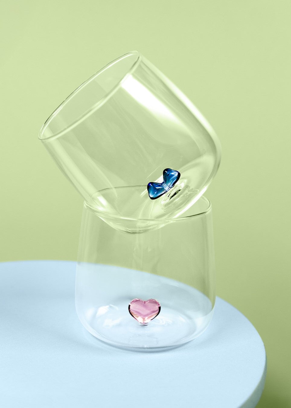 Drinking glass with embossed heart - 480 ml Kitchen Flying Tiger Copenhagen 