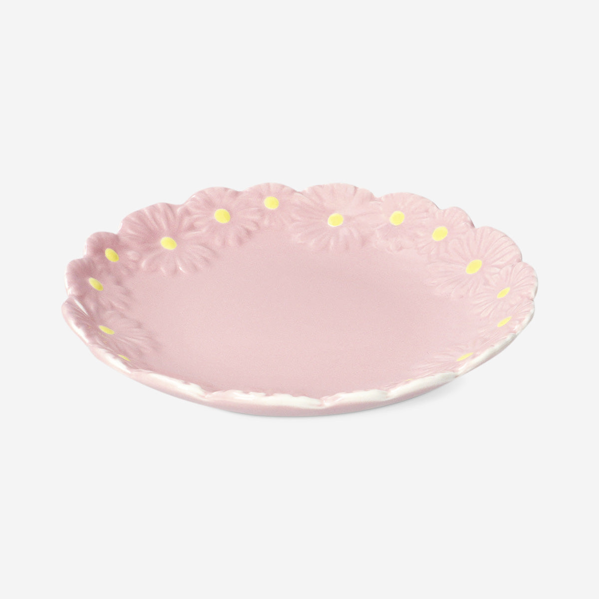 Pink flower plate - 19 cm
