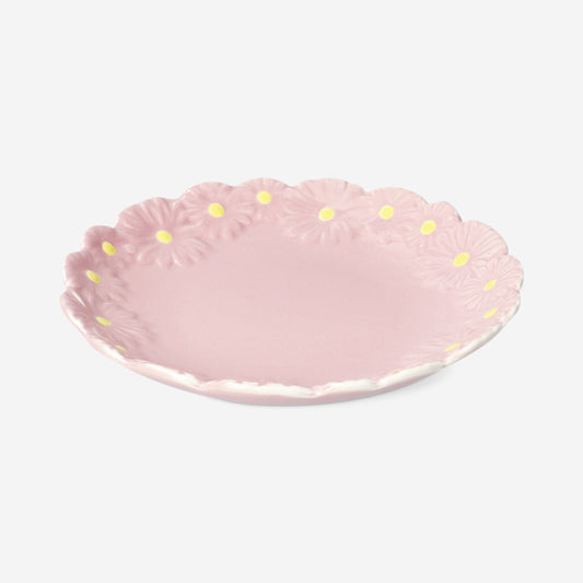 Pink flower plate - 19 cm