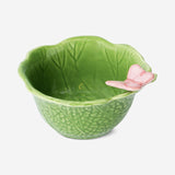 Cuenco de hoja verde con mariposa - 16 cm