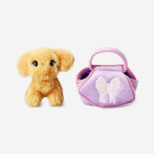 Peluche - Perro marrón en bolsa