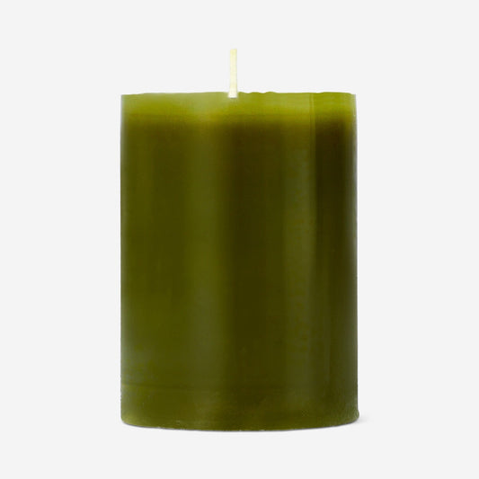Olijfgroene zuilkaars - 8 cm