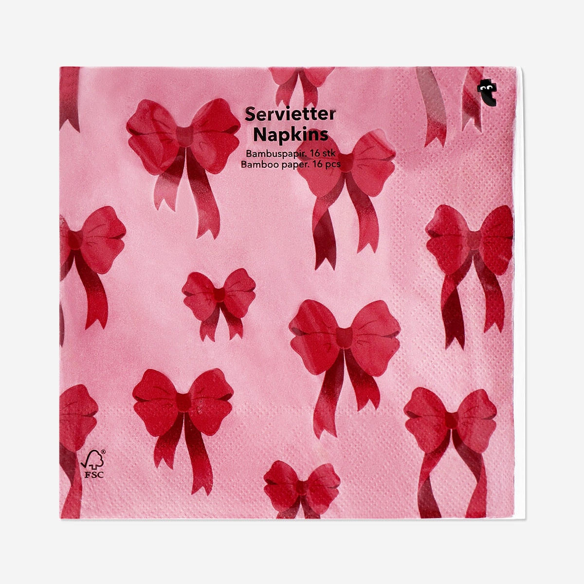 Napkins with red bows - 16 pcs Party Flying Tiger Copenhagen 