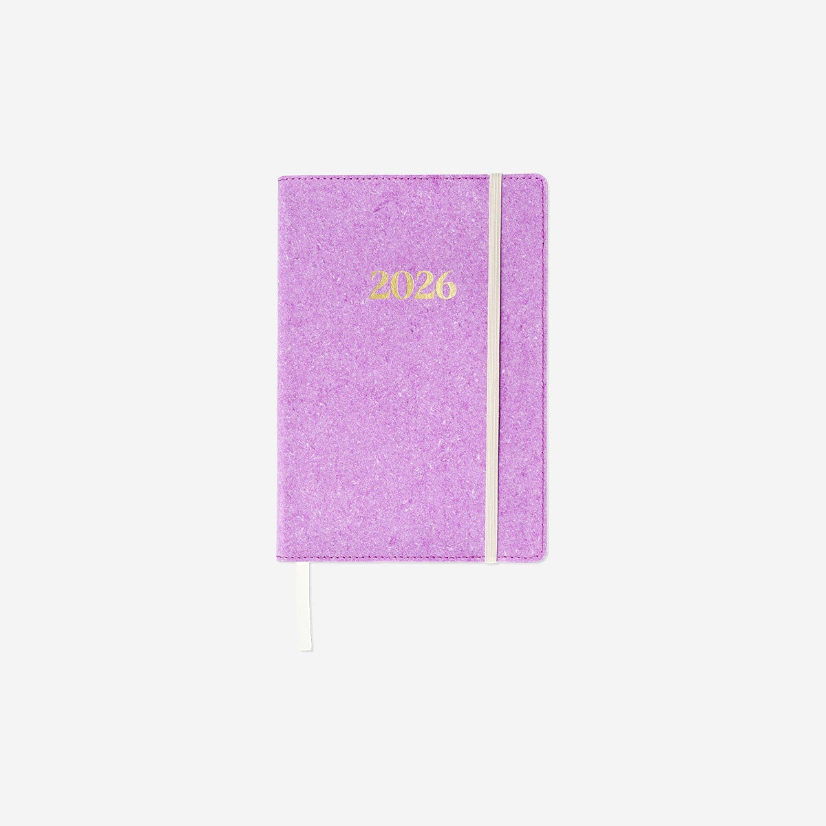 A5 Purple daily diary 2026 by Flying Tiger Copenhagen, featuring recycled leather cover and daily planning pages.