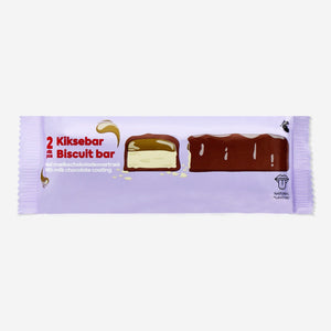 Two Flying Tiger Copenhagen chocolate biscuit bars, showing the crispy chocolate-coated texture and packaging.
