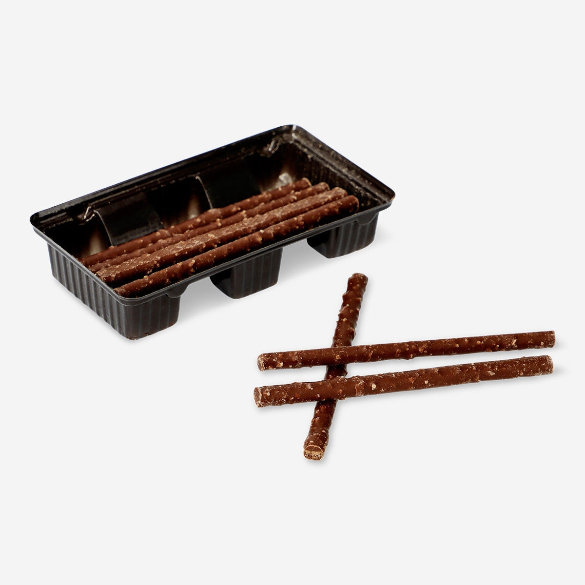 Chocolate sticks with popping candy from Flying Tiger Copenhagen, showing crispy chocolate treats with colorful popping candy pieces.
