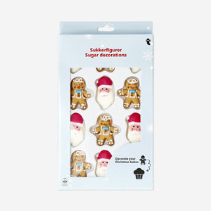 Christmas cake toppers from Flying Tiger Copenhagen, colorful food decorations for holiday cakes.