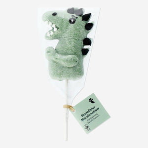 Vanilla-flavored Dragon marshmallow on a stick from Flying Tiger Copenhagen, featuring a colorful, dragon-shaped shaped marshmallow treat.
