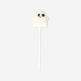 Flying Tiger Copenhagen Ghost Lollipop with mixed fruit flavor, colorful candy featuring ghost-shaped design and fruity taste.