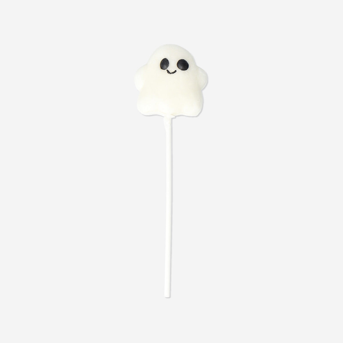 Flying Tiger Copenhagen Ghost Lollipop with mixed fruit flavor, colorful candy featuring ghost-shaped design and fruity taste.