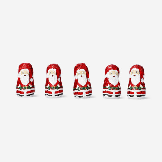 Milk cocoa confectionery Santas in gingerbread house container - 5 pcs