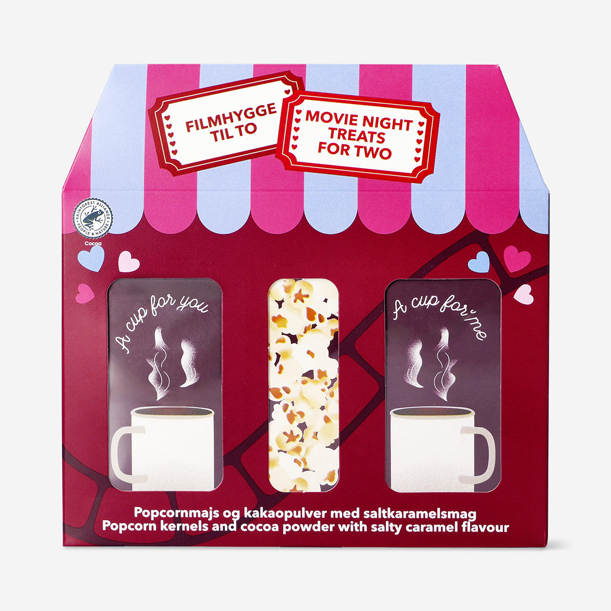 Movie night kit with hot chocolate and popcorn - Flying Tiger Copenhagen