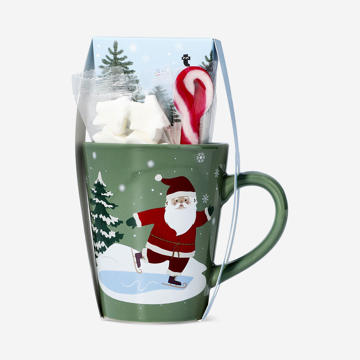 Mug with hot chocolate and candy cane spoon - Flying Tiger Copenhagen