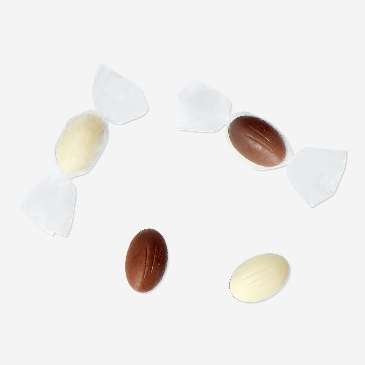 White chocolate eggs with hazelnut cream and cereal Food Flying Tiger Copenhagen 