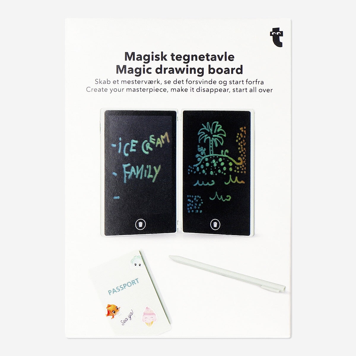 Passport shaped magic drawing board Gadget Flying Tiger Copenhagen 