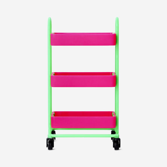 Pink and green mini trolley