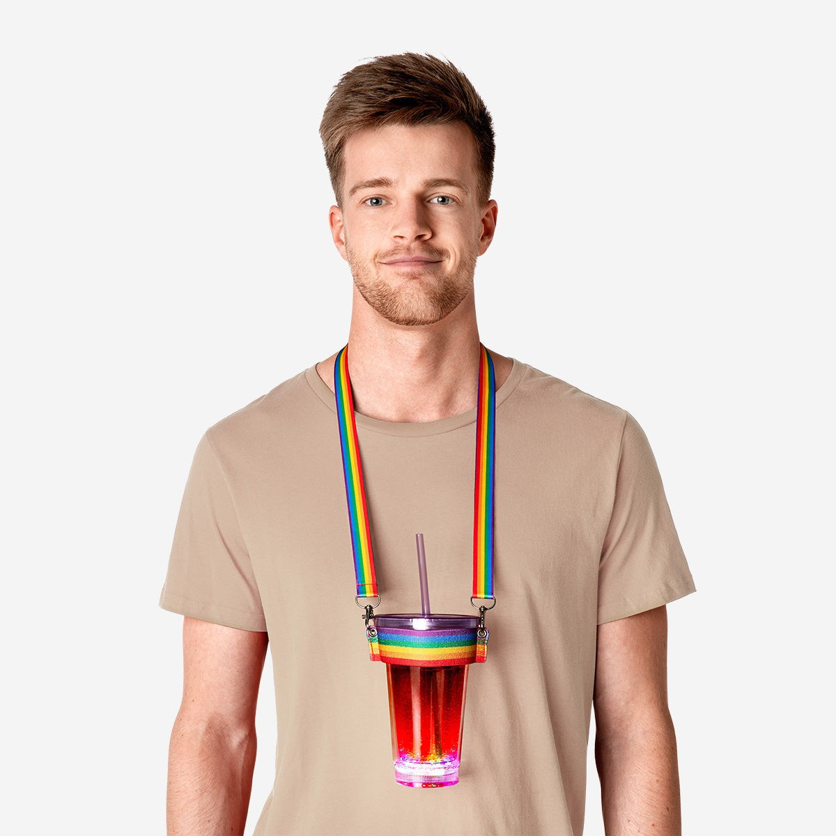 Portable cup with light gadget from Flying Tiger Copenhagen, featuring a compact design and built-in LED illumination.
