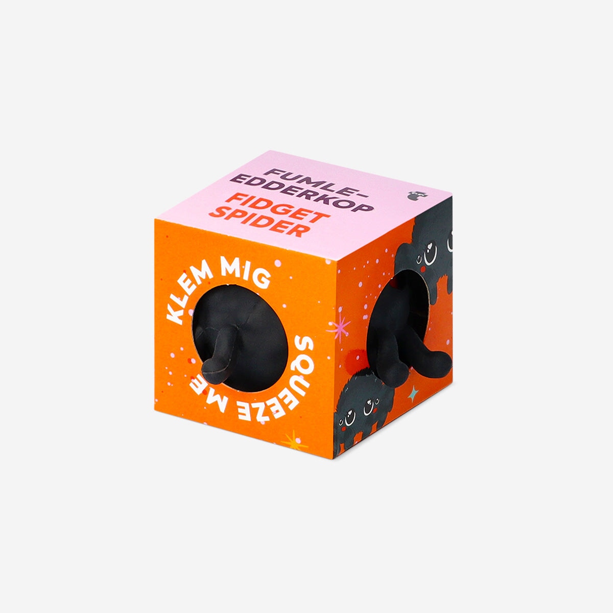Black spider press me toy from Flying Tiger Copenhagen, a fun gadget with a textured, squeezable design.
