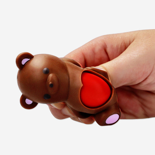 Press me toy - Brown bear with red heart
