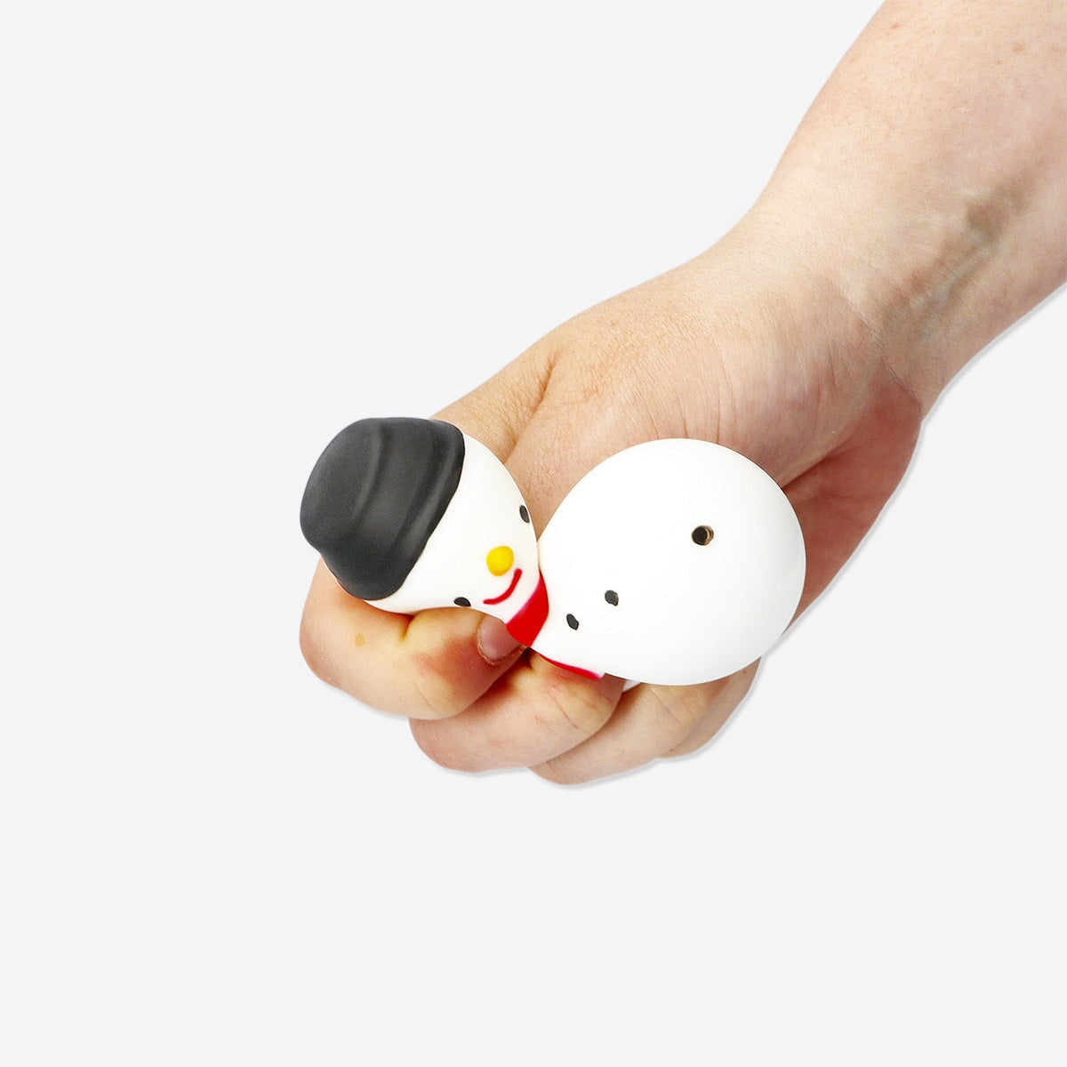 Flying Tiger Copenhagen press me snowman gadget with a cheerful snowman figure and interactive design for fun toy interaction.