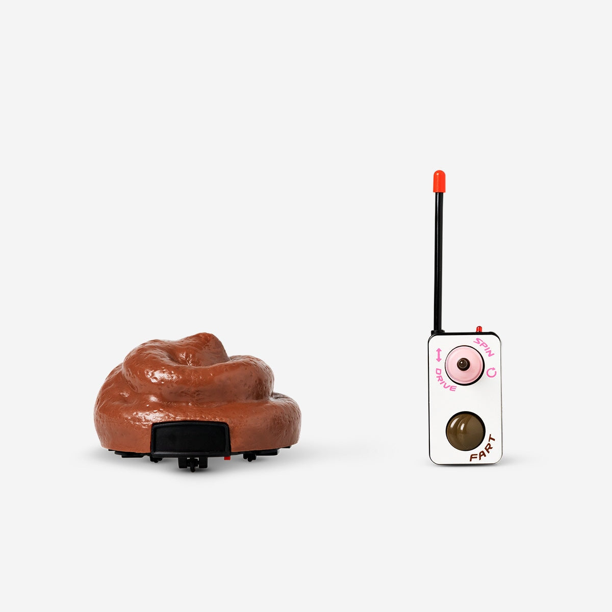 Remote-controlled toy poo with sound from Flying Tiger Copenhagen, featuring a humorous gadget design and playful appearance.