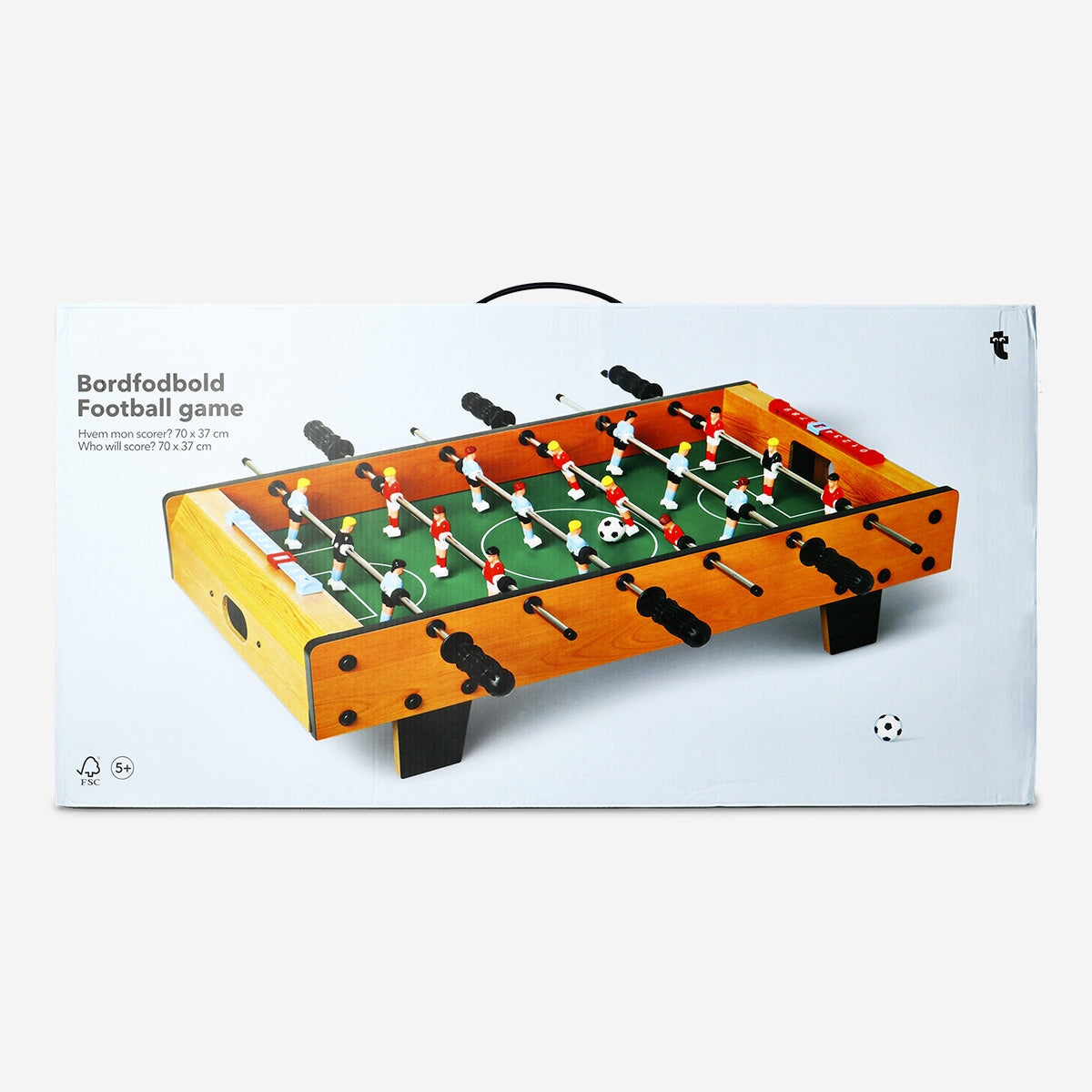 Flying Tiger Copenhagen football game with colorful game pieces and a playing surface for fun indoor football matches.