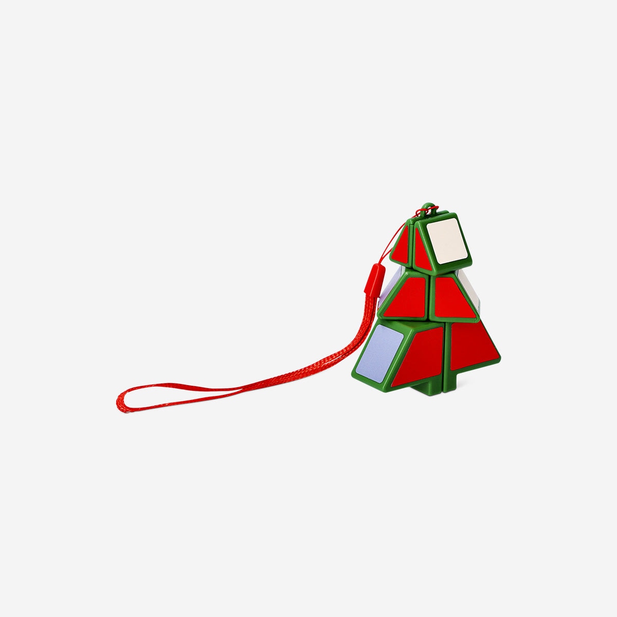 Flying Tiger Copenhagen IQ puzzle game with Christmas tree design and key ring, perfect for holiday gift or festive decoration.