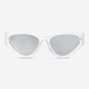 Silver sunglasses by Flying Tiger Copenhagen featuring stylish, reflective lenses and a sleek frame design.