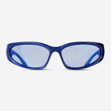 Child-sized sunglasses by Flying Tiger Copenhagen with colorful frames and dark lenses for sun protection.