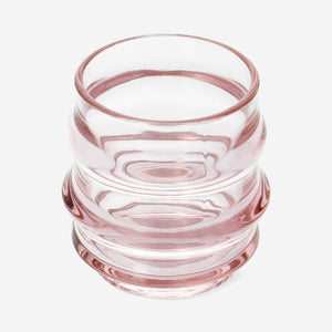 Pink 200ml drinking glass from Flying Tiger Copenhagen, stylish kitchenware with a clear, smooth glass surface.