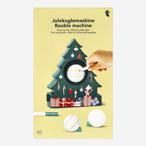 Flying Tiger Copenhagen Christmas bauble machine with 6 decorative ornaments for holiday crafting and decorating.