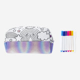 Colour-your-own pencil case from Flying Tiger Copenhagen with six colorful markers, perfect for creative hobby projects.