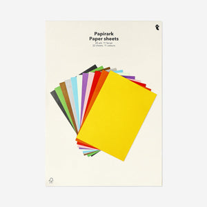 A4 sized coloured paper sheets for crafts, hobby supplies from Flying Tiger Copenhagen, in various vibrant colors.