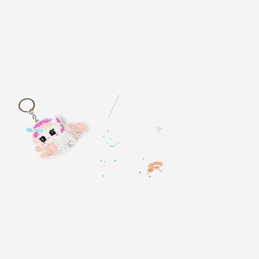 DIY beaded unicorn keyring