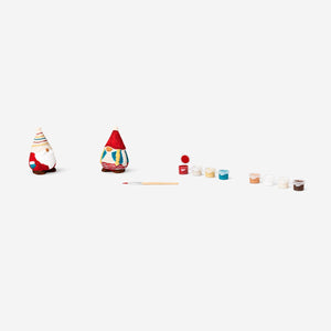 Two DIY ceramic elf figurines in natural poses, perfect for crafting hobbies by Flying Tiger Copenhagen.