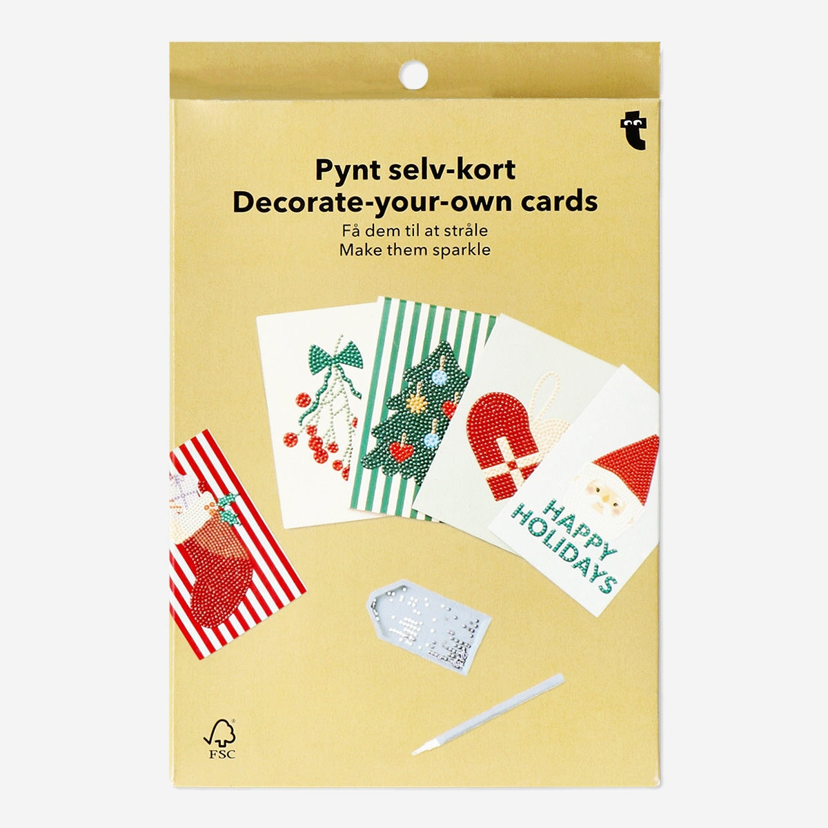 Set of DIY Christmas cards from Flying Tiger Copenhagen, featuring festive designs for holiday greeting projects.
