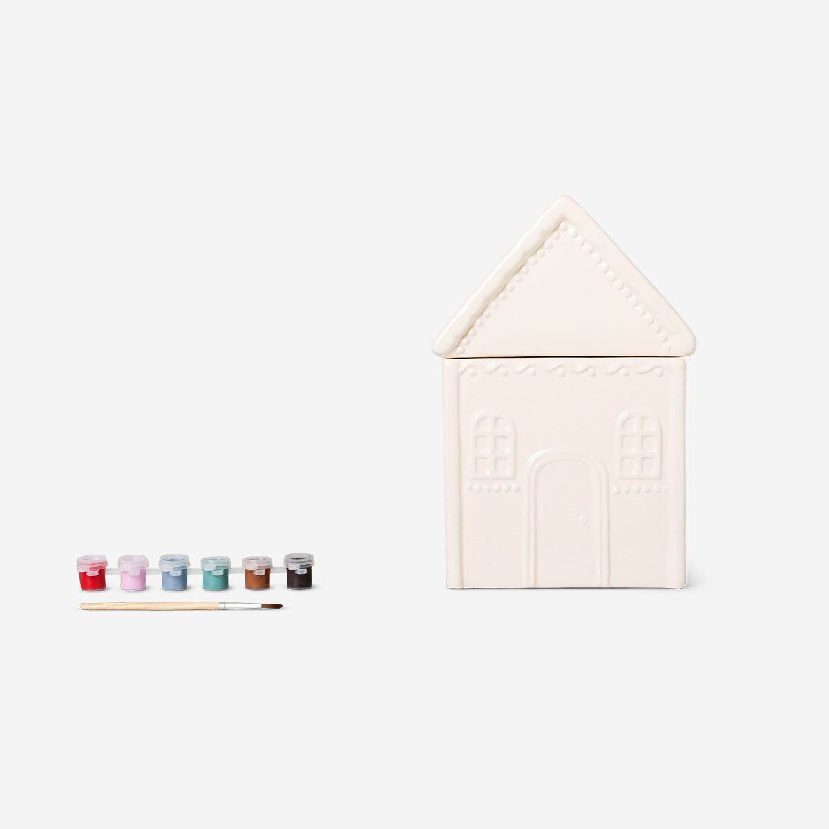 DIY gingerbread house cookie jar