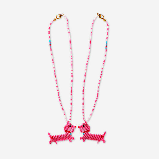 DIY glass bead necklaces - 2 pcs