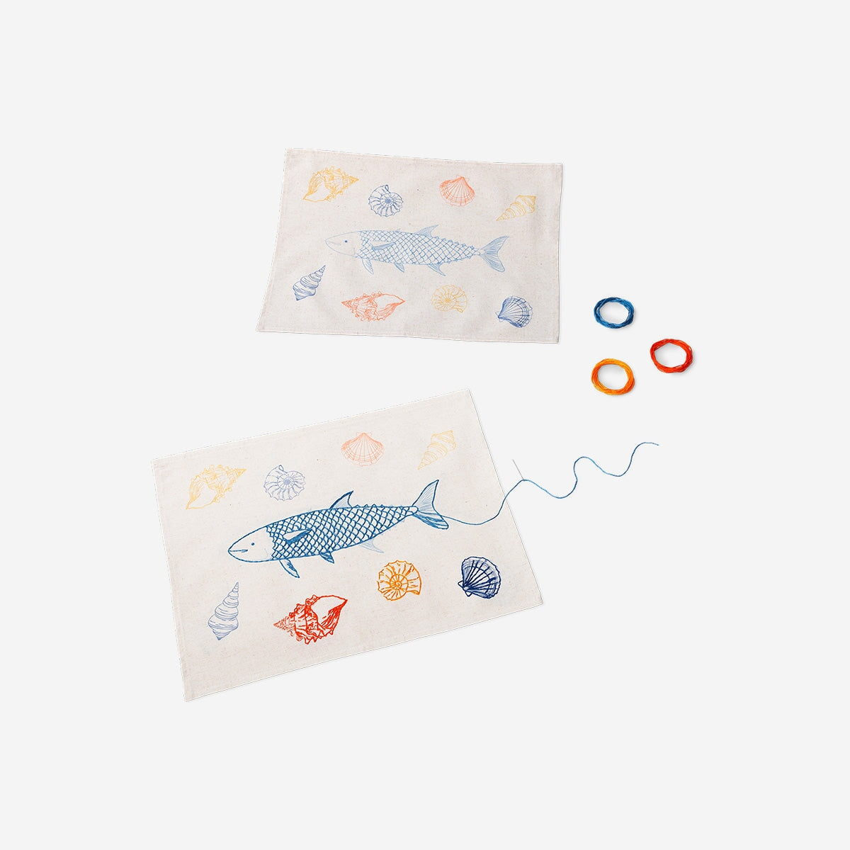 DIY ocean embroidery placemat Hobby Flying Tiger Copenhagen 