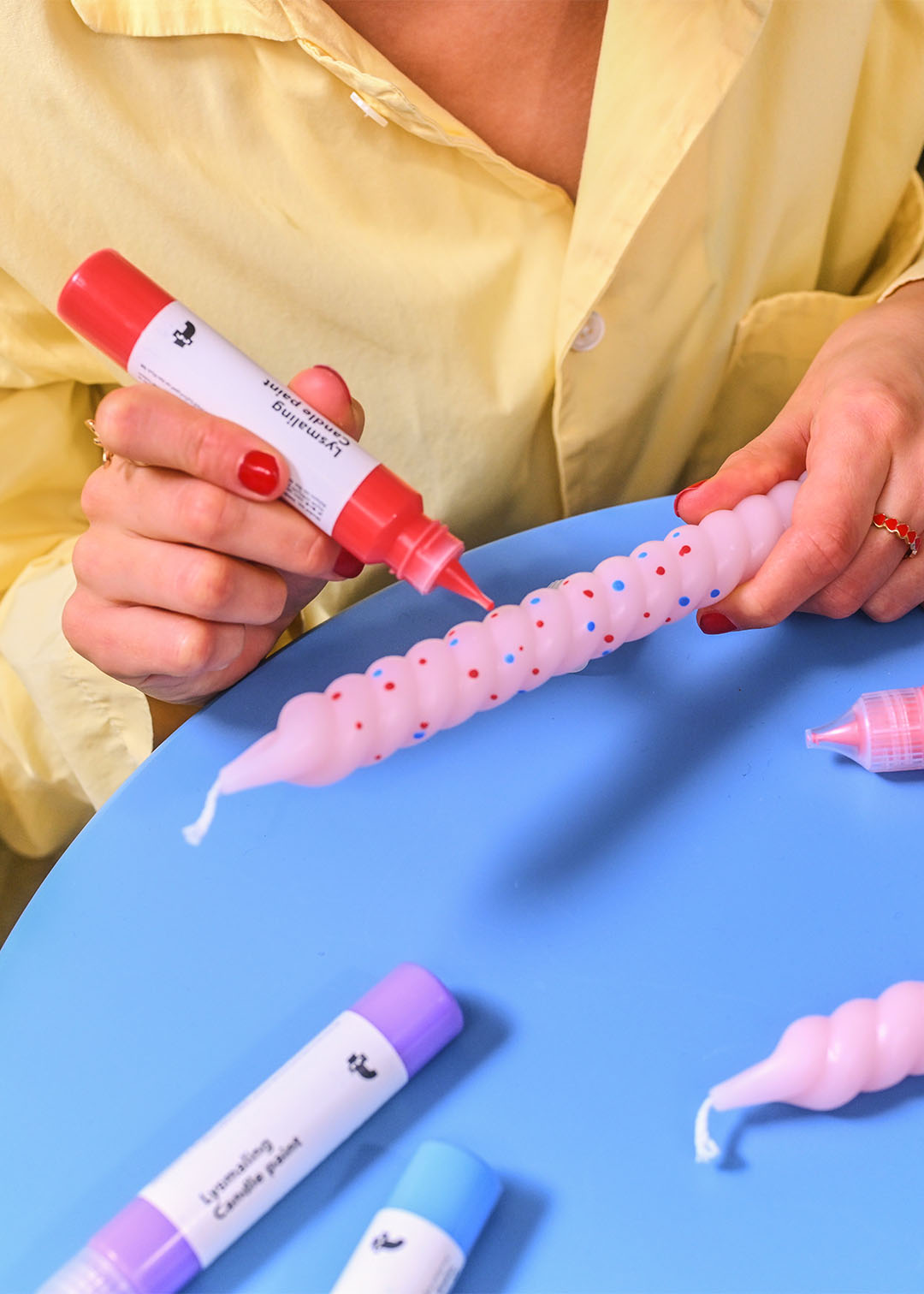 DIY painted candles - 3 pcs