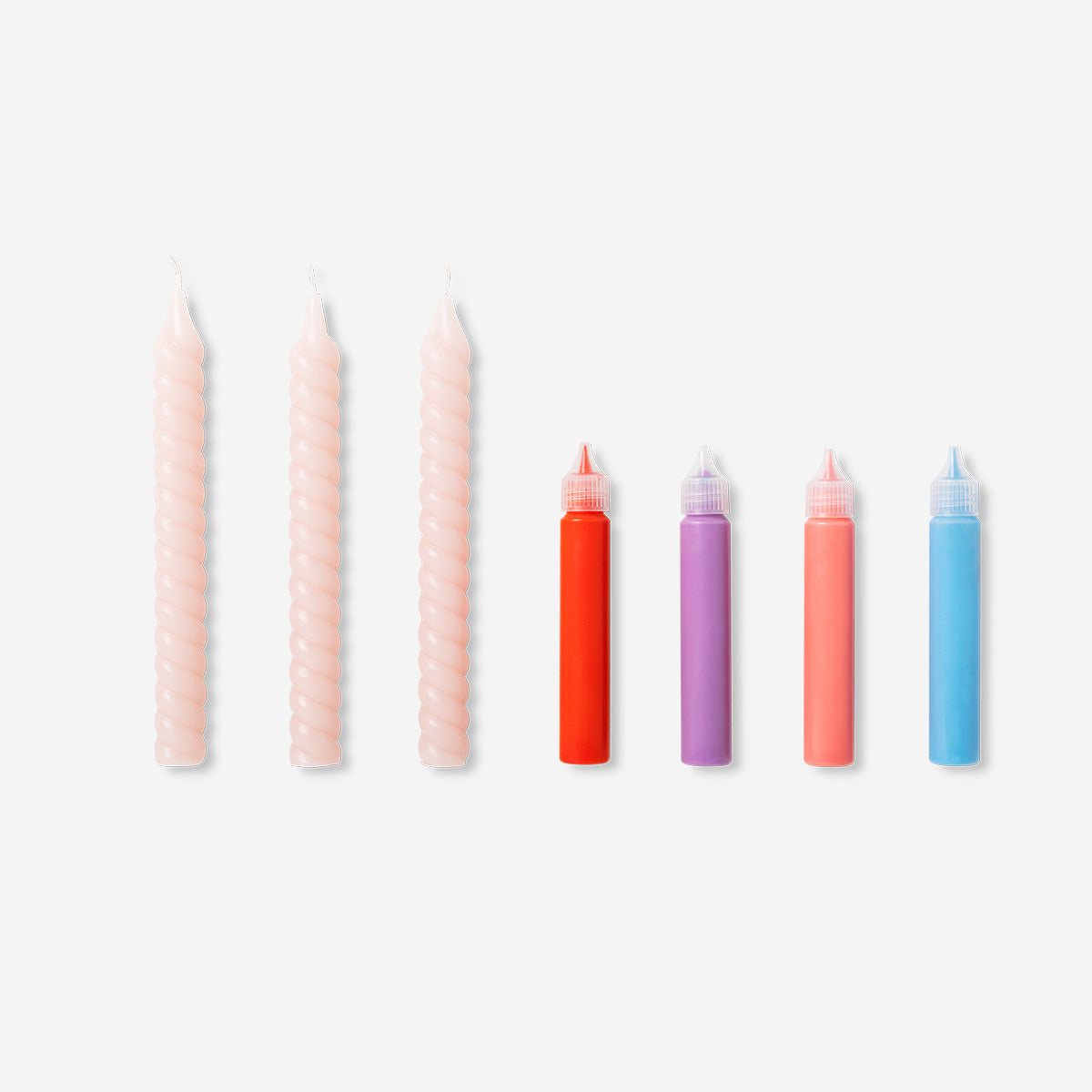 DIY painted candles - 3 pcs