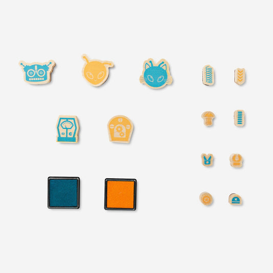 DIY robot alien stamps