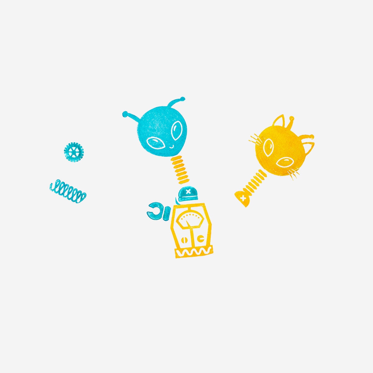 DIY robot alien stamps Hobby Flying Tiger Copenhagen 