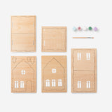 DIY tall wooden gingerbread house with paint - 24 cm