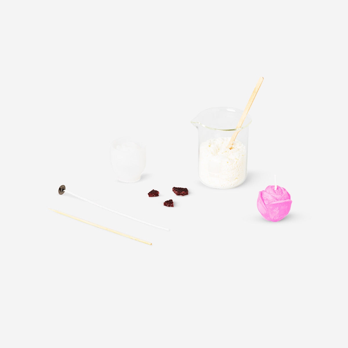Flying Tiger Copenhagen DIY Valentine's heart bubble candle set with colorful wax and wicks for crafting romantic candles